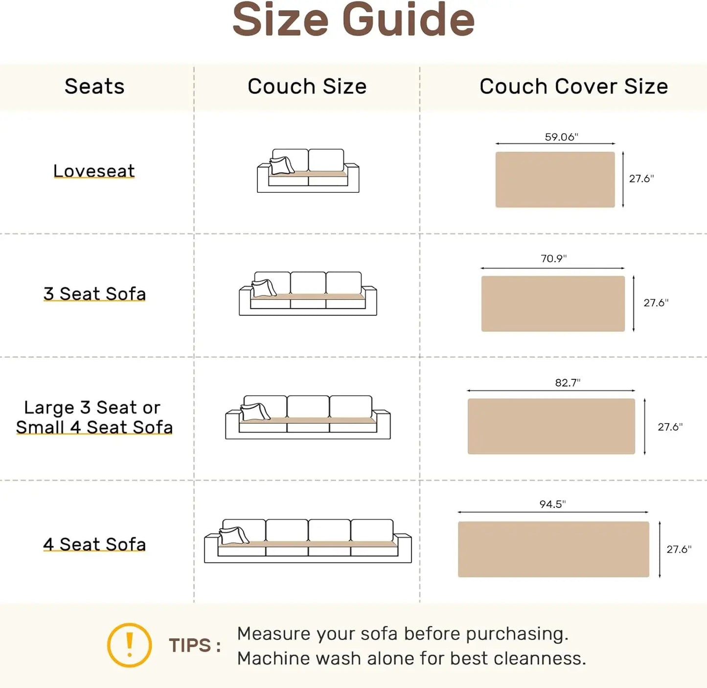 Inovaday Couch Cover for Sofa, Washable Non Slip Sofa Covers for 3 Cushion Couch Pet Friendly Fuzzy Durable Sofa Protector&Bed Mat for Dogs