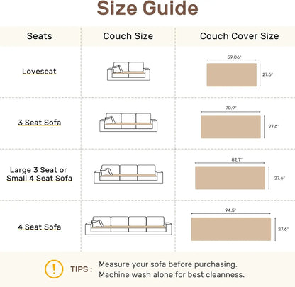 Inovaday Couch Cover for Sofa, Washable Non Slip Sofa Covers for 3 Cushion Couch Pet Friendly Fuzzy Durable Sofa Protector&Bed Mat for Dogs