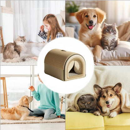 Classic Fabric Dog Bed - Detachable Shelter, Soft Machine Washable Tent Design, Compact & Portable Lightweight Indoor Hideaway for Small Dogs, Bedroom & Living Room Use