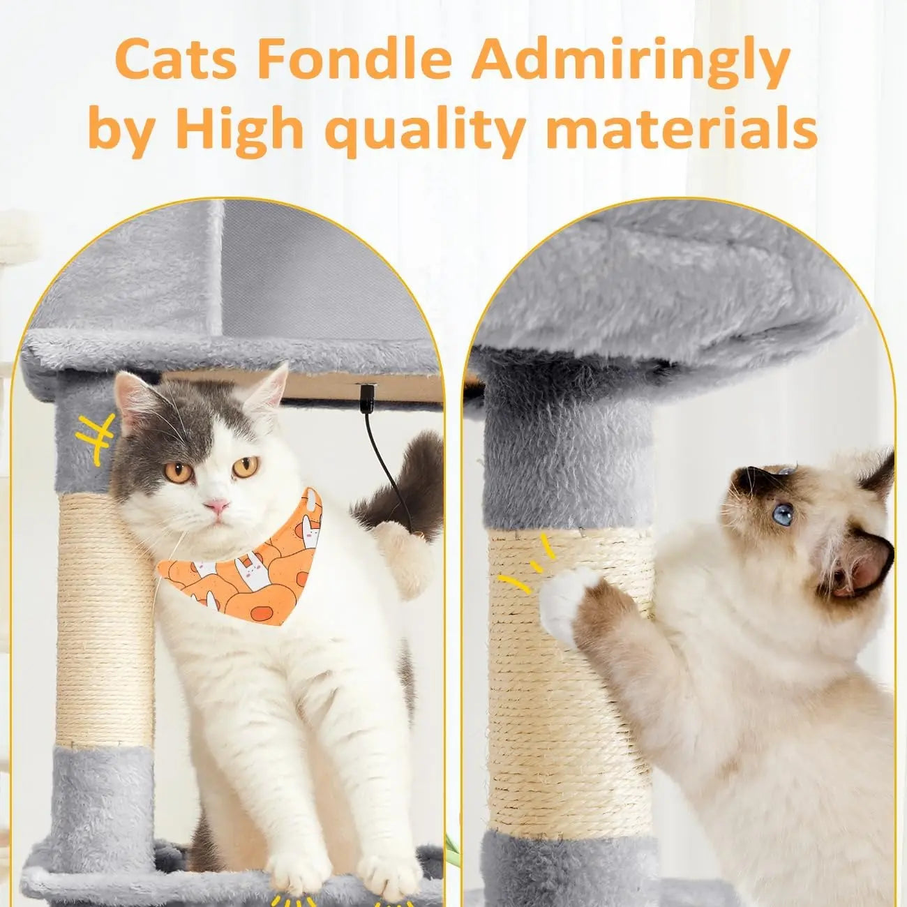 Large Multi-Level Cat Tree Tower - Indoor Pet Activity Center with Sisal Scratching Posts, Cozy Condo, Soft Hammocks, and Perches for Multiple Felines