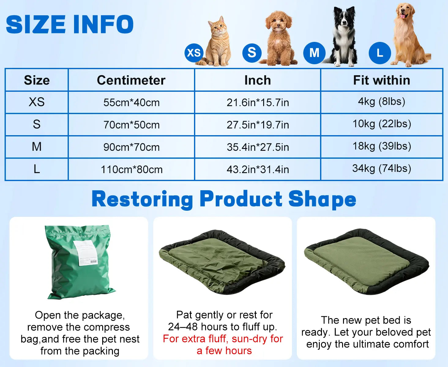 Pet Mat for Dogs & Cats - Waterproof, Portable, Washable Thick Pet Mat, Outdoor Camping Travel & Indoor Versatile Pet Furniture