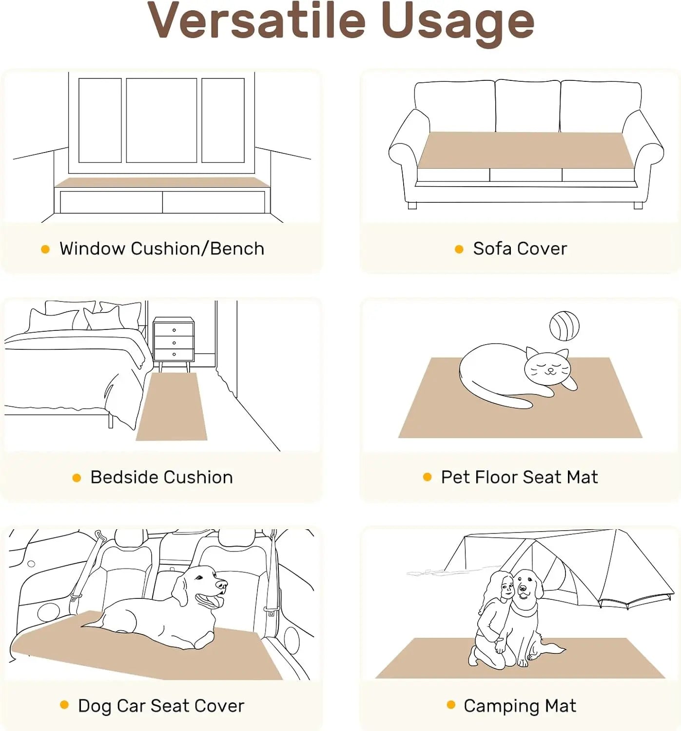 Inovaday Couch Cover for Sofa, Washable Non Slip Sofa Covers for 3 Cushion Couch Pet Friendly Fuzzy Durable Sofa Protector&Bed Mat for Dogs