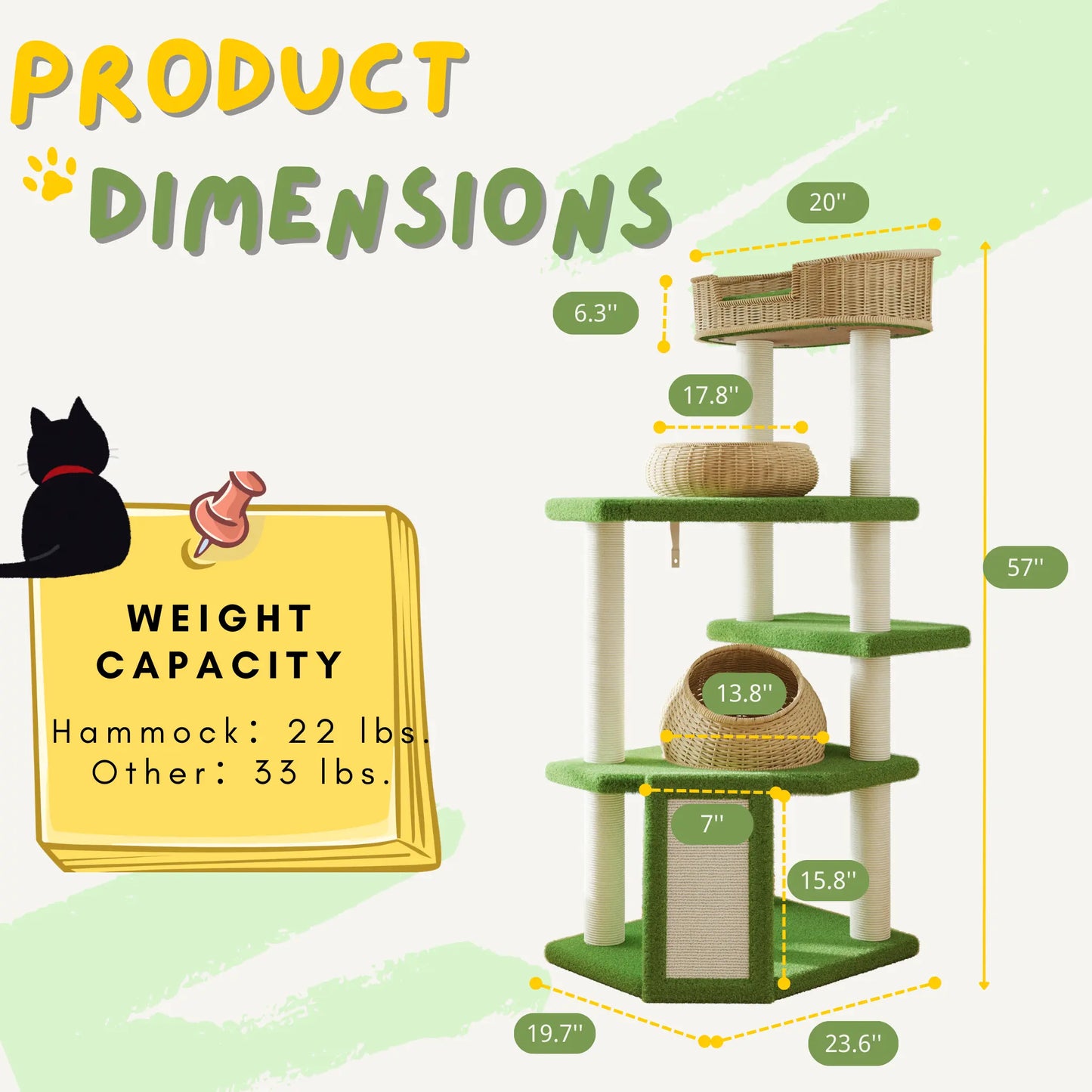 MUTICOR 57/74/81-Inch Cat Tree Tower with Wicker Baskets & Plush Lamb Wool Perches #Tiktokshopdealsforyoudays#Dealsforyoudays#Summervibes#Summergarden