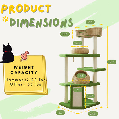 MUTICOR 57/74/81-Inch Cat Tree Tower with Wicker Baskets & Plush Lamb Wool Perches #Tiktokshopdealsforyoudays#Dealsforyoudays#Summervibes#Summergarden