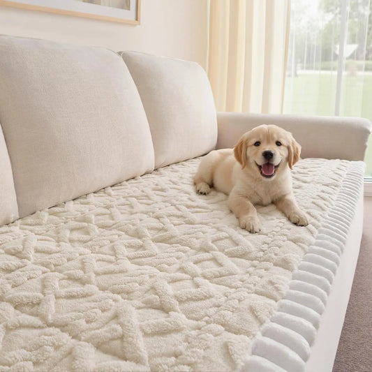 Inovaday Couch Cover for Sofa, Washable Non Slip Sofa Covers for 3 Cushion Couch Pet Friendly Fuzzy Durable Sofa Protector&Bed Mat for Dogs