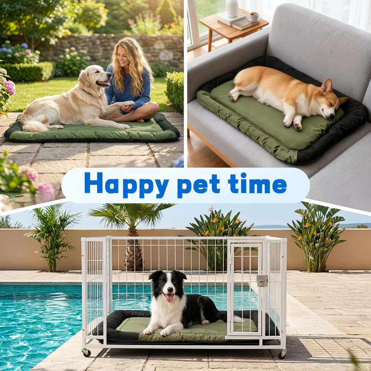 Pet Mat for Dogs & Cats - Waterproof, Portable, Washable Thick Pet Mat, Outdoor Camping Travel & Indoor Versatile Pet Furniture